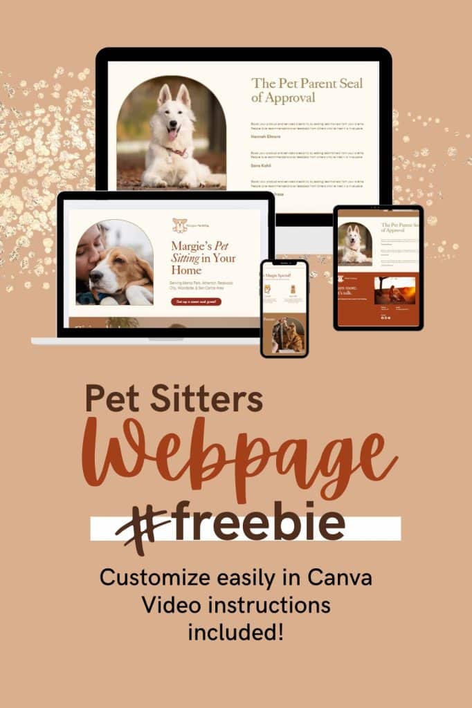free pet sitting website template graphic