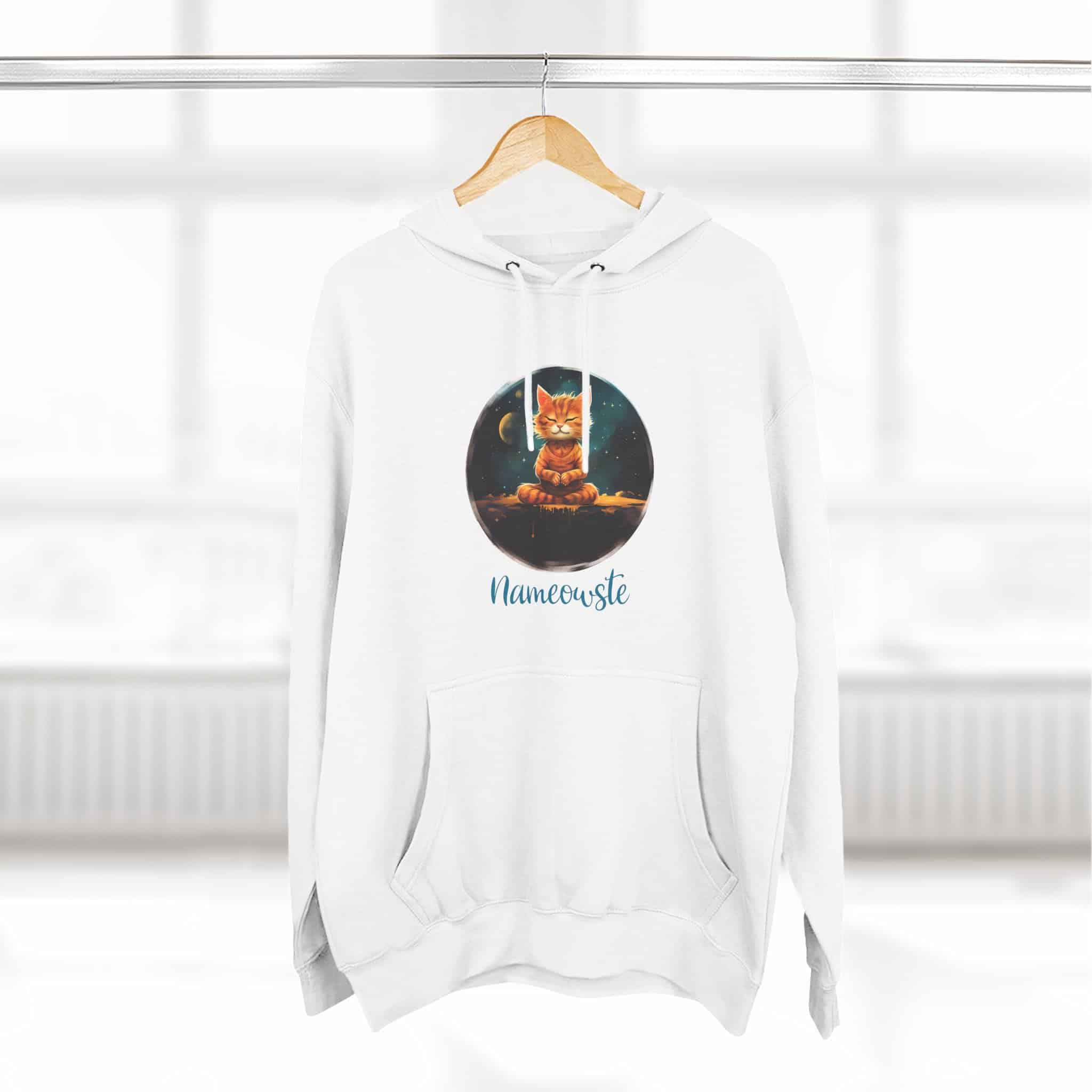 Meditating Orange Tiger Cat Pullover Hoodie, Orange, Unisex, Adult Sizes XS to XXL - Image 6