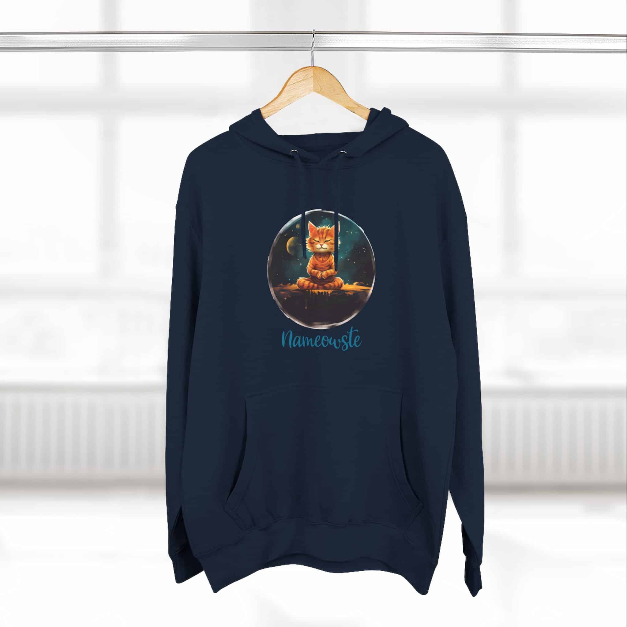 Meditating Orange Tiger Cat Pullover Hoodie, Orange, Unisex, Adult Sizes XS to XXL - Image 18