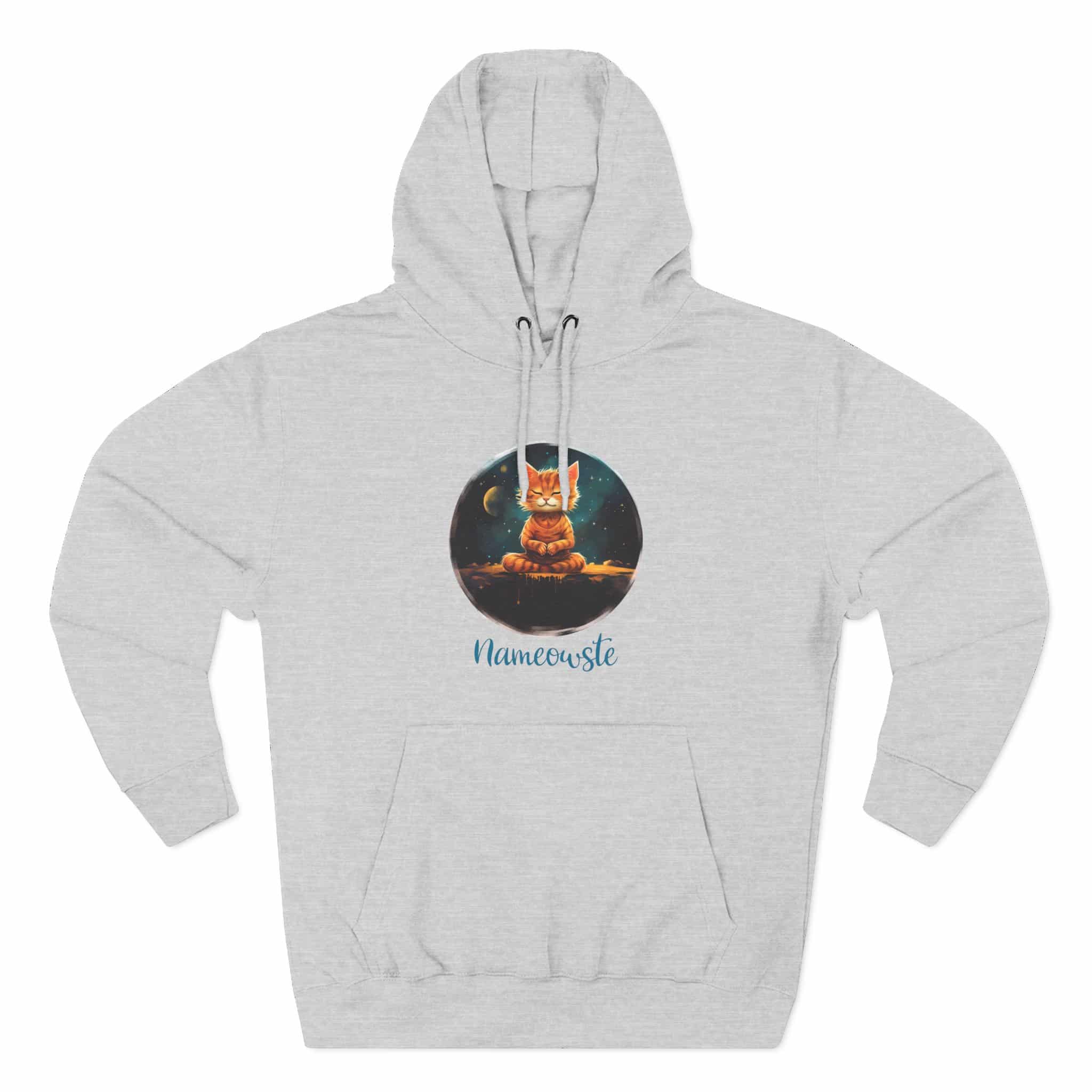 Meditating Orange Tiger Cat Pullover Hoodie, Orange, Unisex, Adult Sizes XS to XXL - Image 2