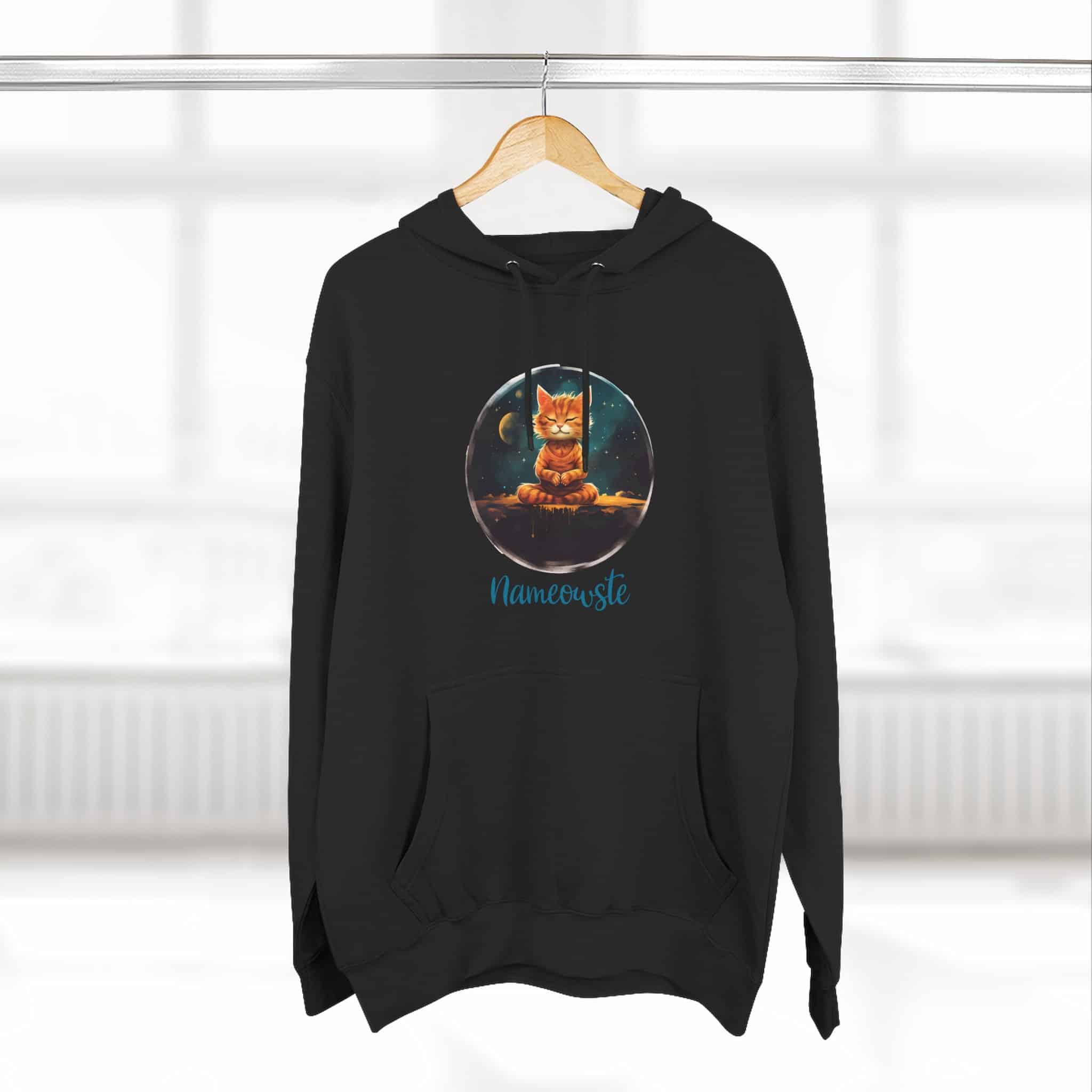 Meditating Orange Tiger Cat Pullover Hoodie, Orange, Unisex, Adult Sizes XS to XXL - Image 12