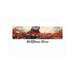 Red Cat Samurai Poster