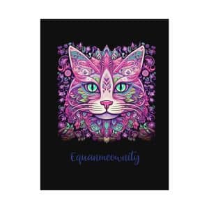 Cat Face Mandala Poster in Lavender