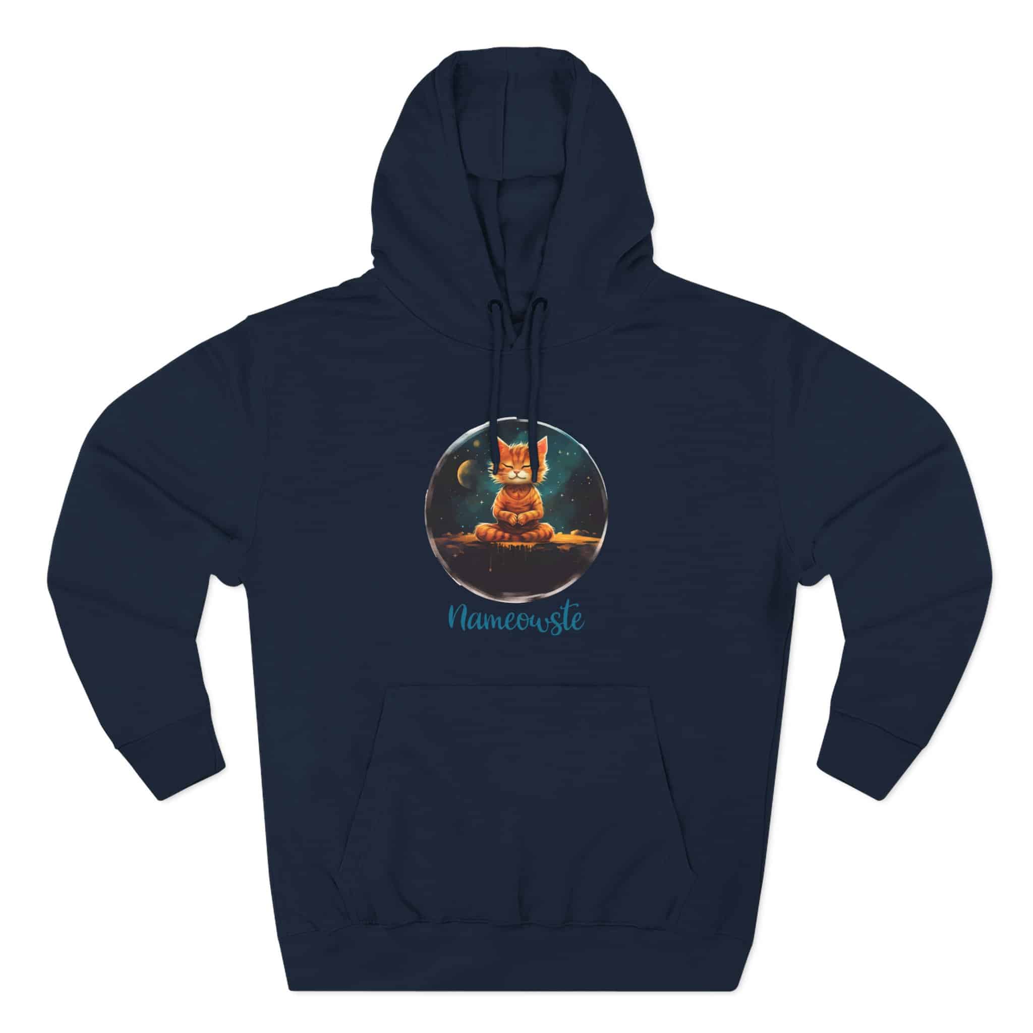 Meditating Orange Tiger Cat Pullover Hoodie, Orange, Unisex, Adult Sizes XS to XXL - Image 16