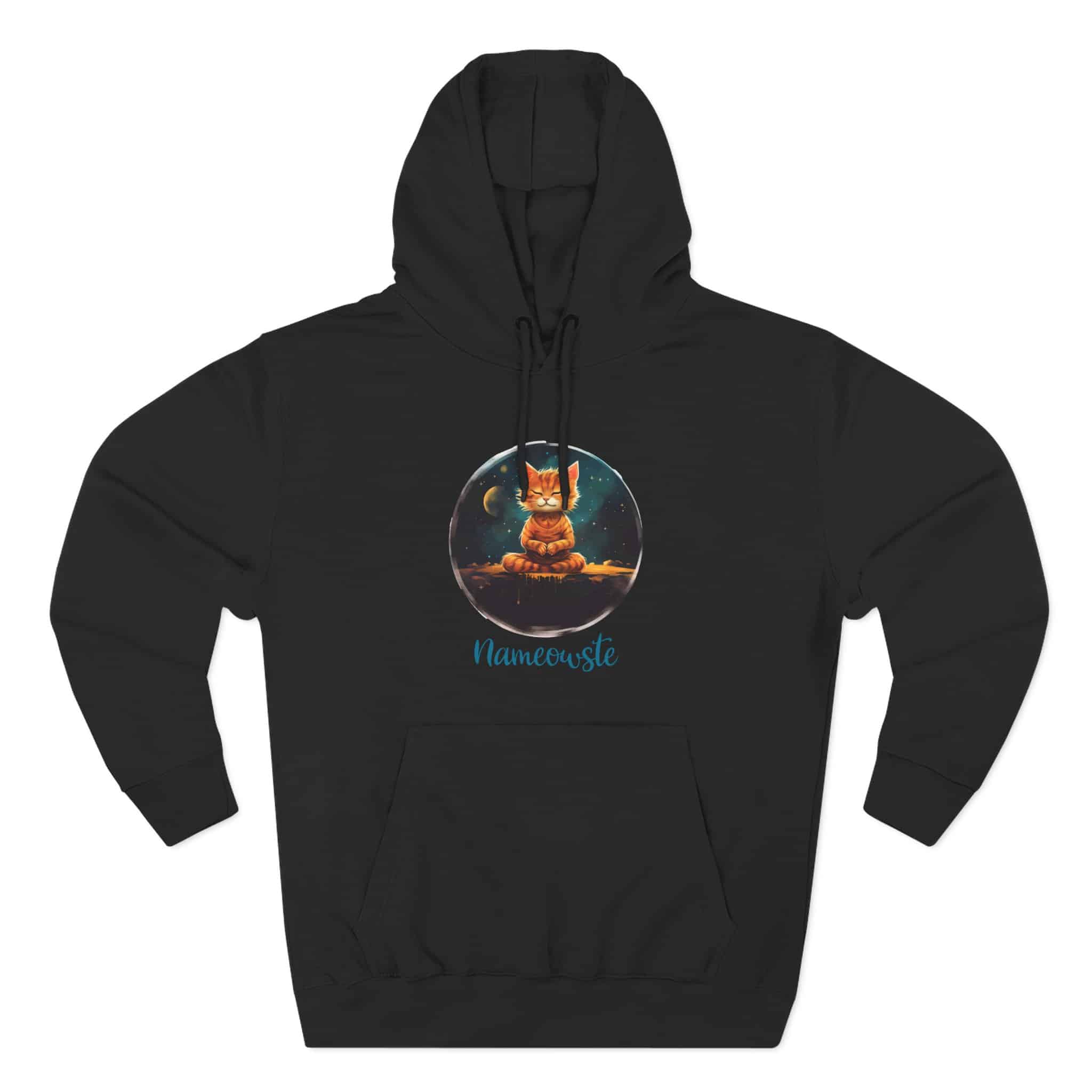Meditating Orange Tiger Cat Pullover Hoodie, Orange, Unisex, Adult Sizes XS to XXL - Image 10