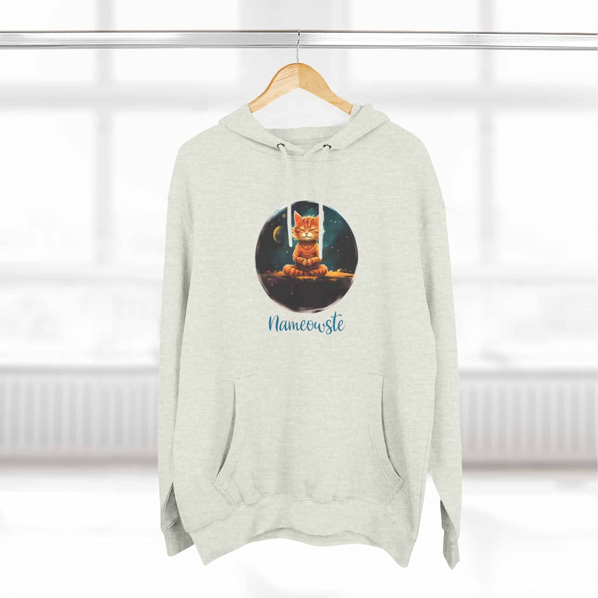 Meditating Orange Tiger Cat Pullover Hoodie, Orange, Unisex, Adult Sizes XS to XXL - Image 15