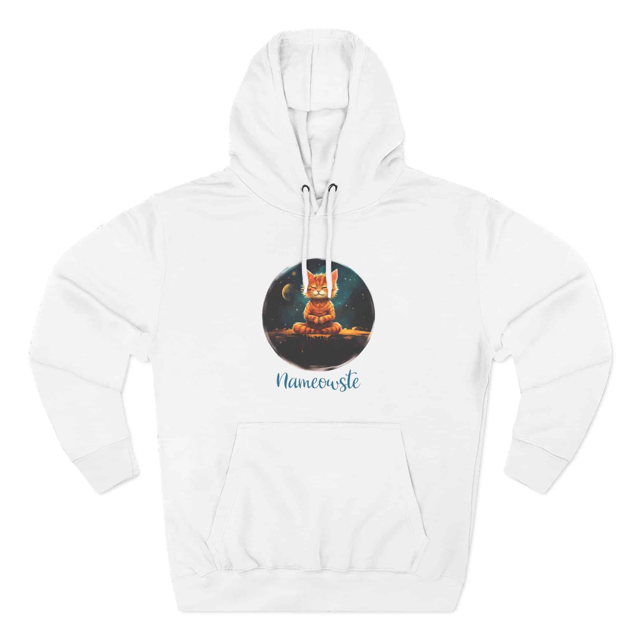 Meditating Orange Tiger Cat Pullover Hoodie, Orange, Unisex, Adult Sizes XS to XXL - Image 4