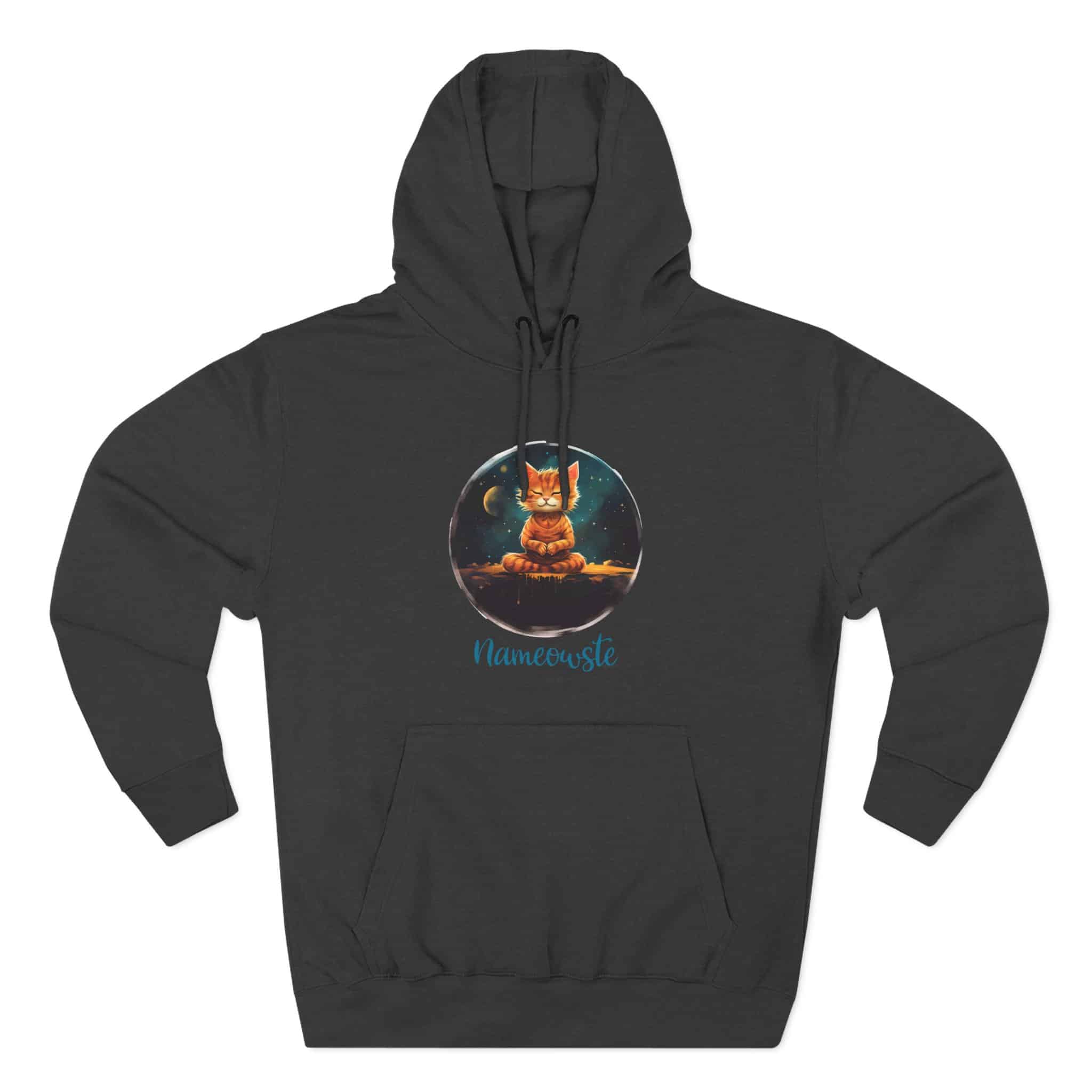Meditating Orange Tiger Cat Pullover Hoodie, Orange, Unisex, Adult Sizes XS to XXL - Image 7